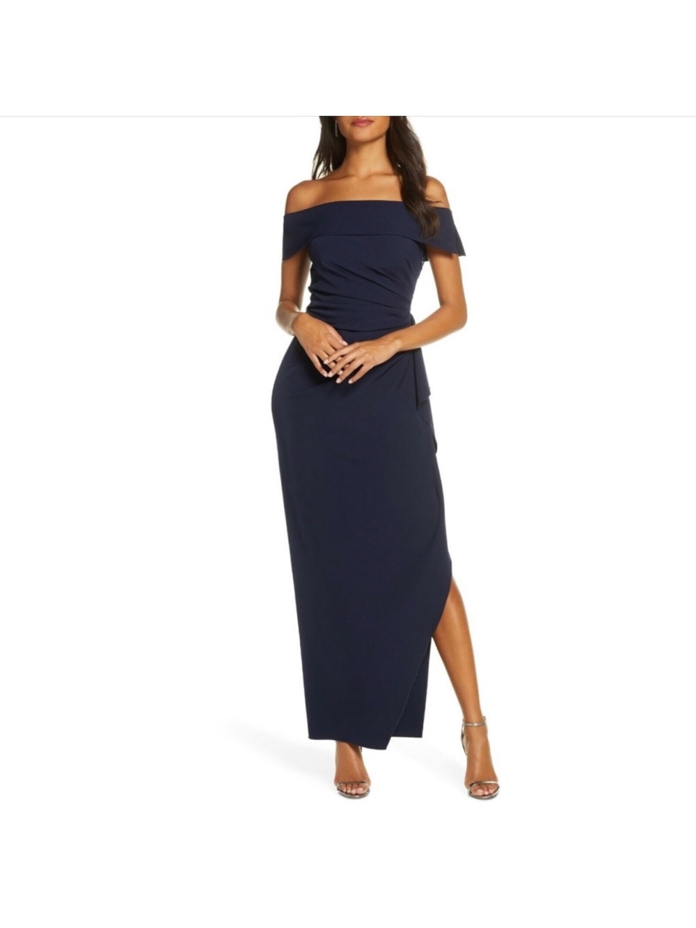 NWT Off-the-Shoulder Navy Elegant Dress